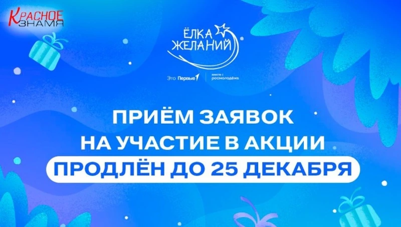 Приём заявок на участие в акции «Ёлка желаний» продлевается